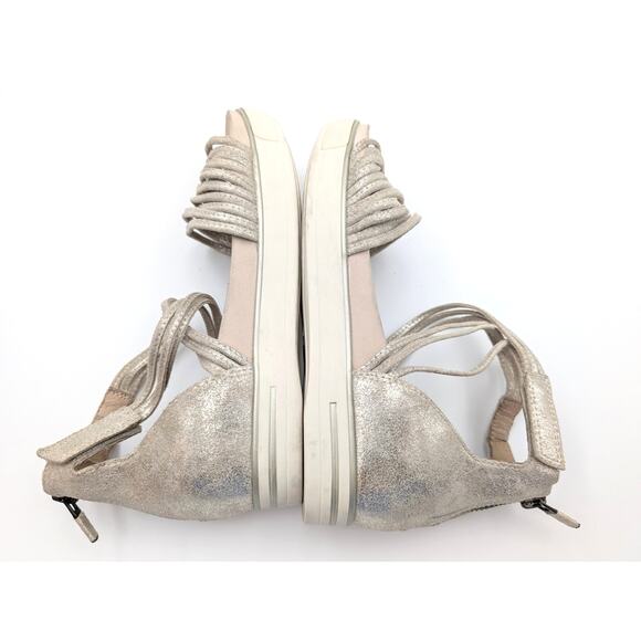 Eileen Fisher Shae Strappy Sandal Women's Back Zip Platinum Size US5 EU36 - Picture 7 of 9